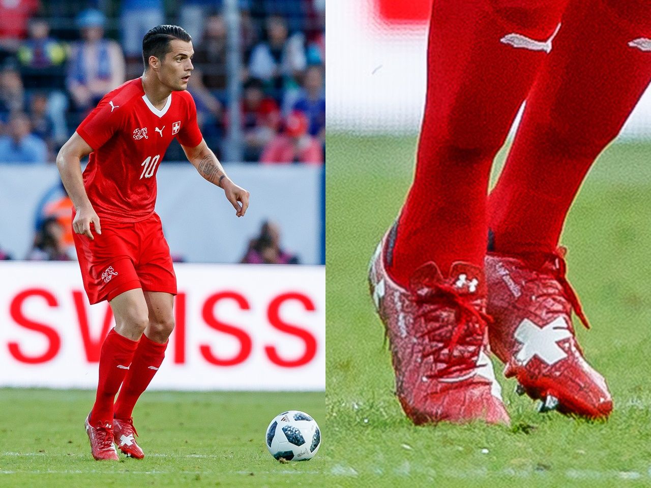 スイス代表 MFグラニト・ジャカの2018W杯着用スパイクはアンダー