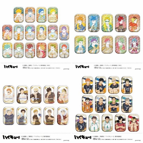 ハイキュー！！スクエア缶バッジ BOX オフショット 第一弾、第二弾