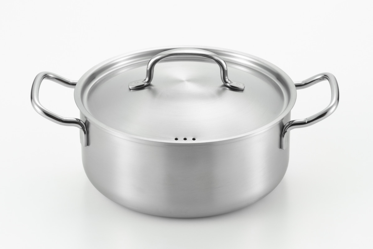 両手鍋 20cm ステンレス製 郷技 日本製 （ IH対応 ガス火対応 なべ