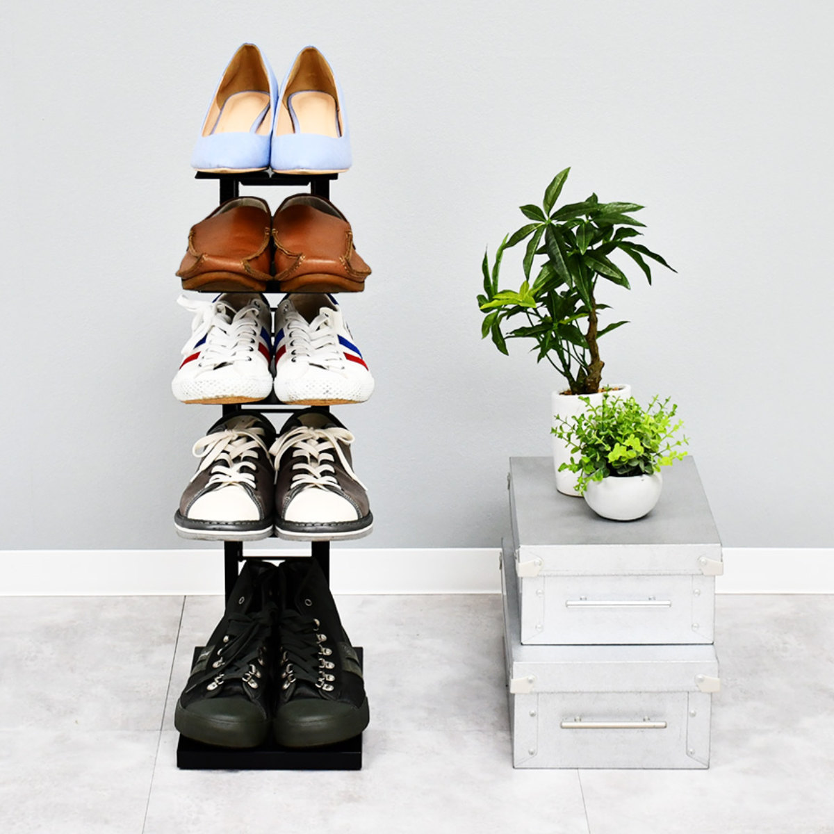 シューズラック フロートシューズラックシングル 5段 （ 下駄箱 靴