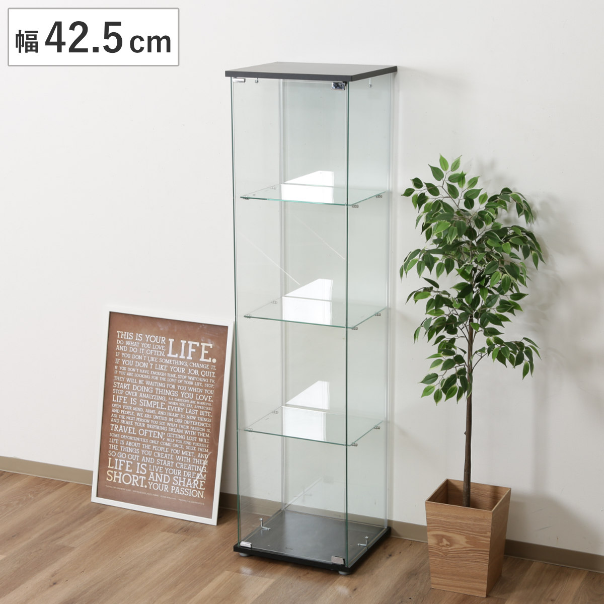 dショッピング |コレクションケース 4段 幅42.5cm 4面ガラス ショー
