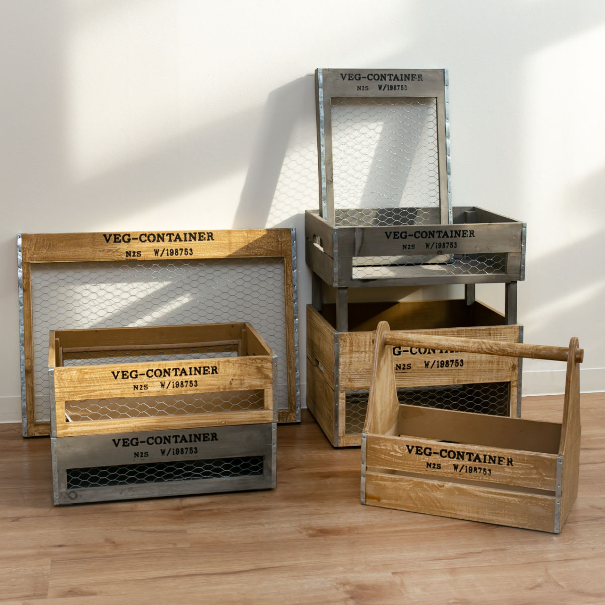 dショッピング |収納ボックス ベジウッド ボックス L コンテナ 木製