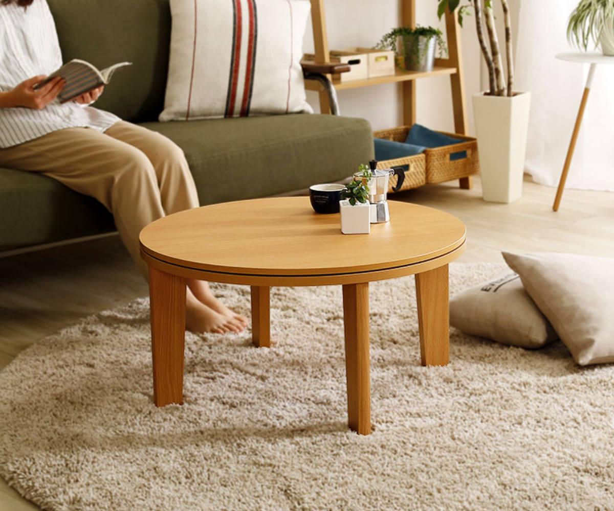 こたつ 幅70cm 円形 テーブル リバーシブル （ コタツ ローテーブル 70