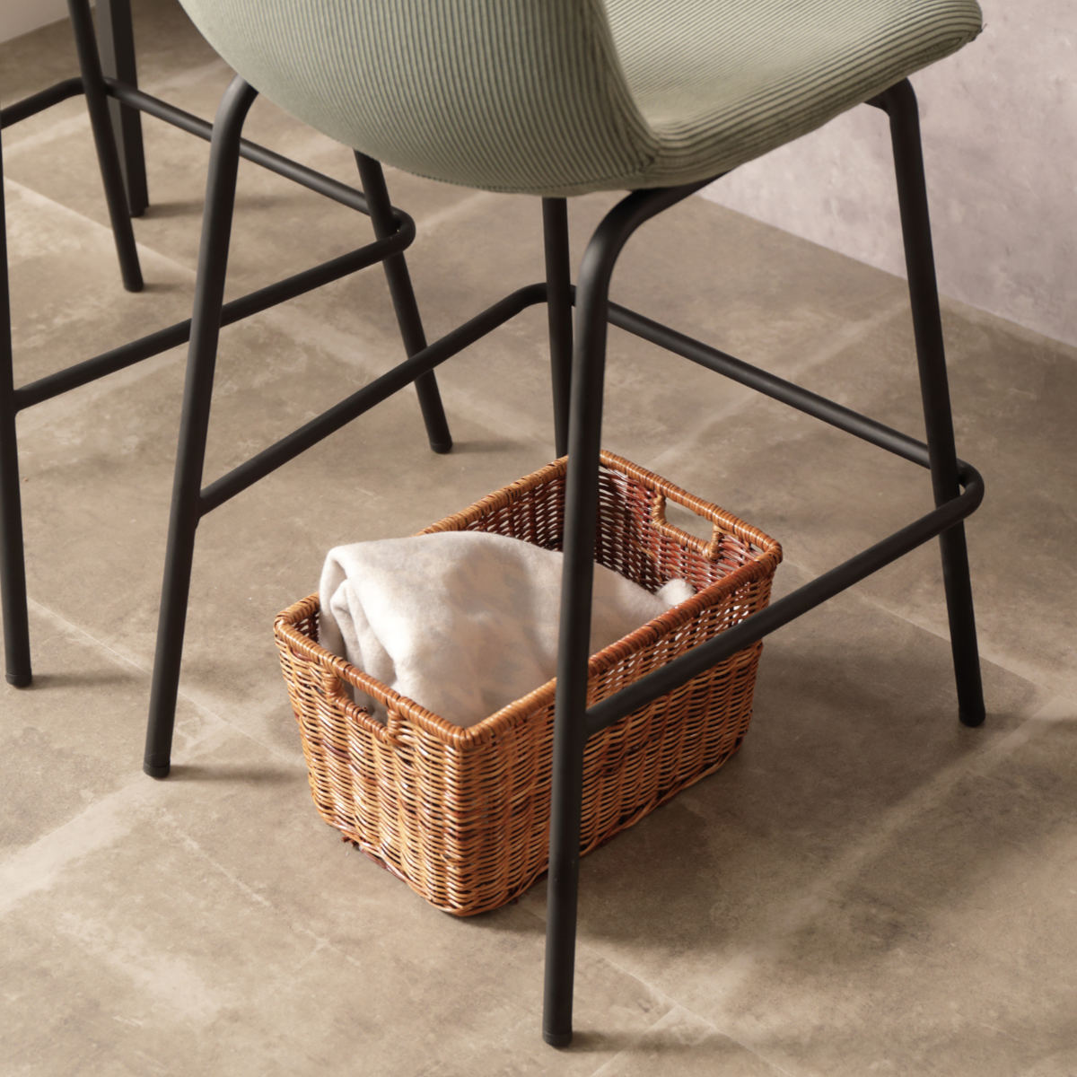 カウンターチェア 座面高58.5cm 背もたれ付き コーデュロイ