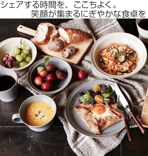 プレート 20cm M エッジライン 陶器 食器 同色5枚セット （ 食洗機対応