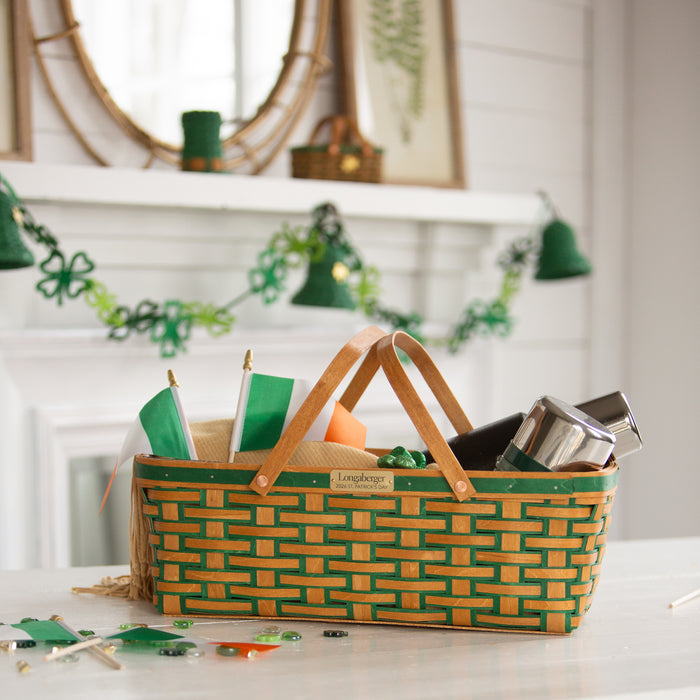 Collector's St. Patrick's Day Large Long Market Basket and