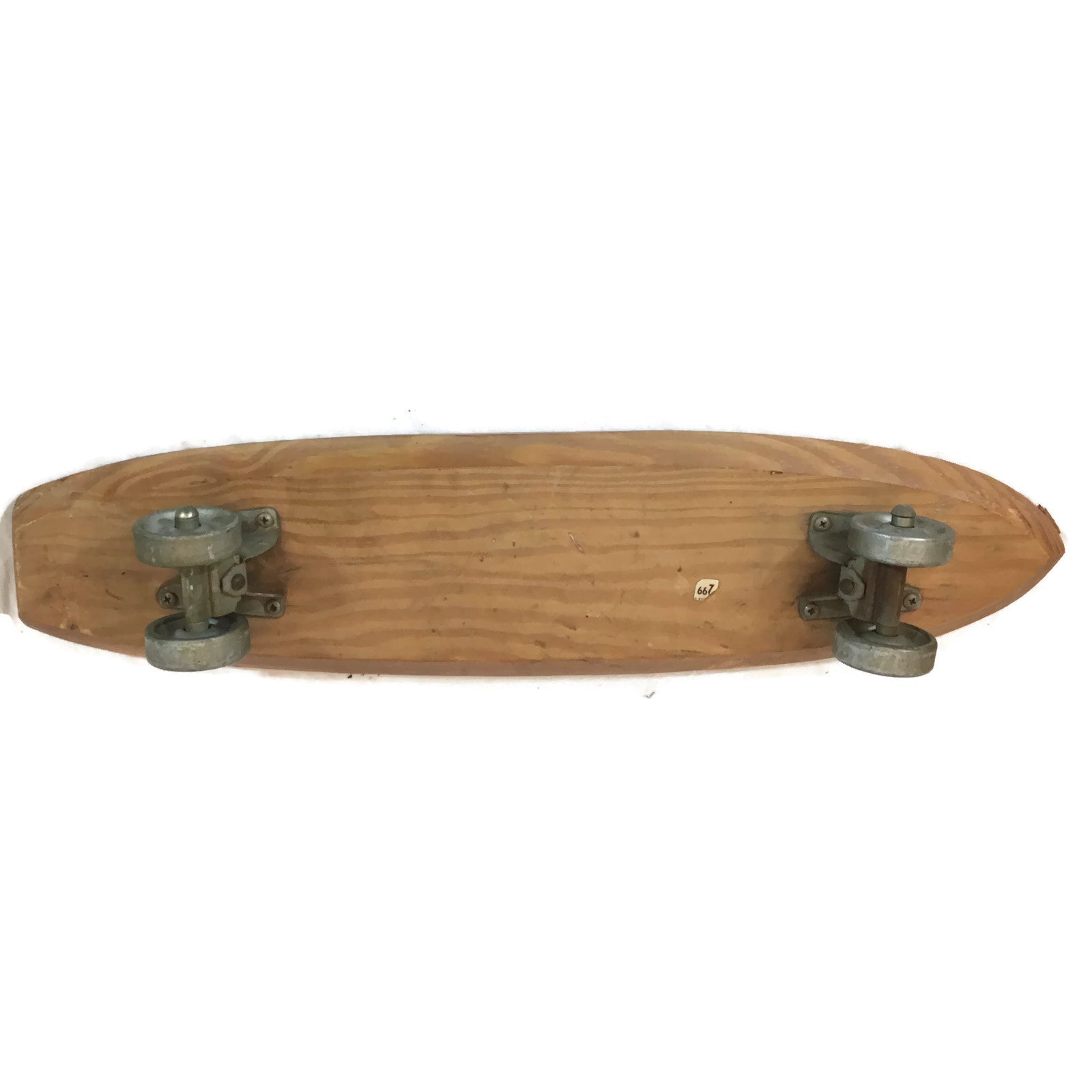 Vintage Wooden Nash Shark Skateboard With Metal Wheels – Long