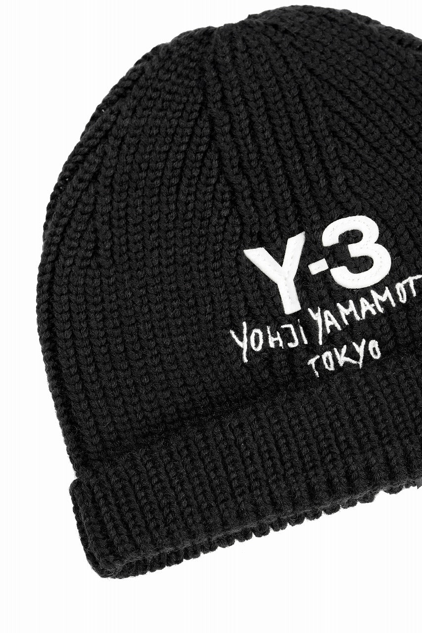 Y-3 Yohji Yamamoto CHUNKY KNIT BEANIE (BLACK) – LOOM OSAKA