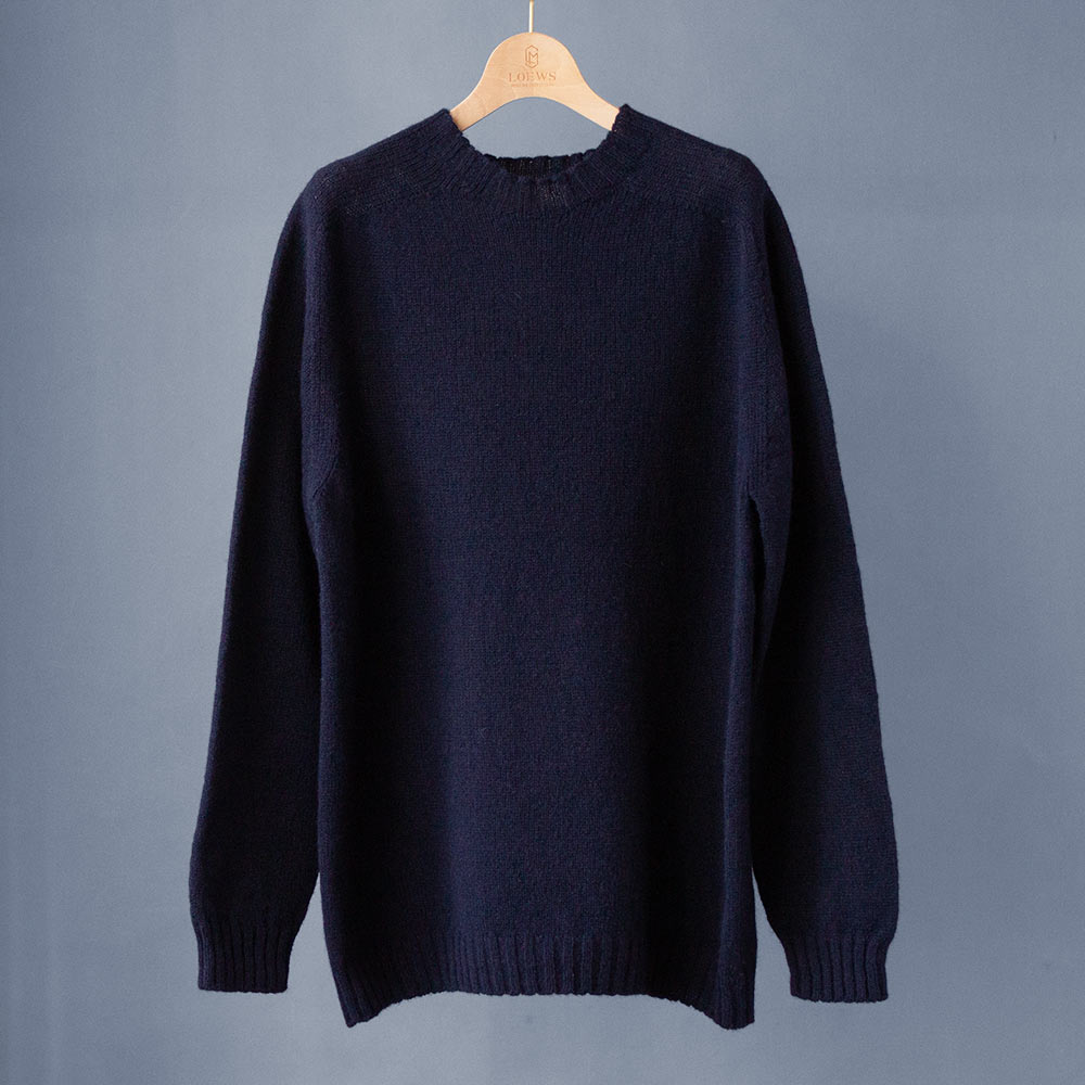 シェトランドウールクルーネックニット｜ネイビー｜LOEWS WEB SHOP