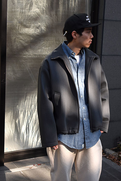 AURALEE 25SS-SPONGE WOOL TWILL ZIP BLOUSON [TOP CHARCOAL]