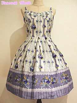 Rose Bouquet Stripe JSK (Short) by Innocent World