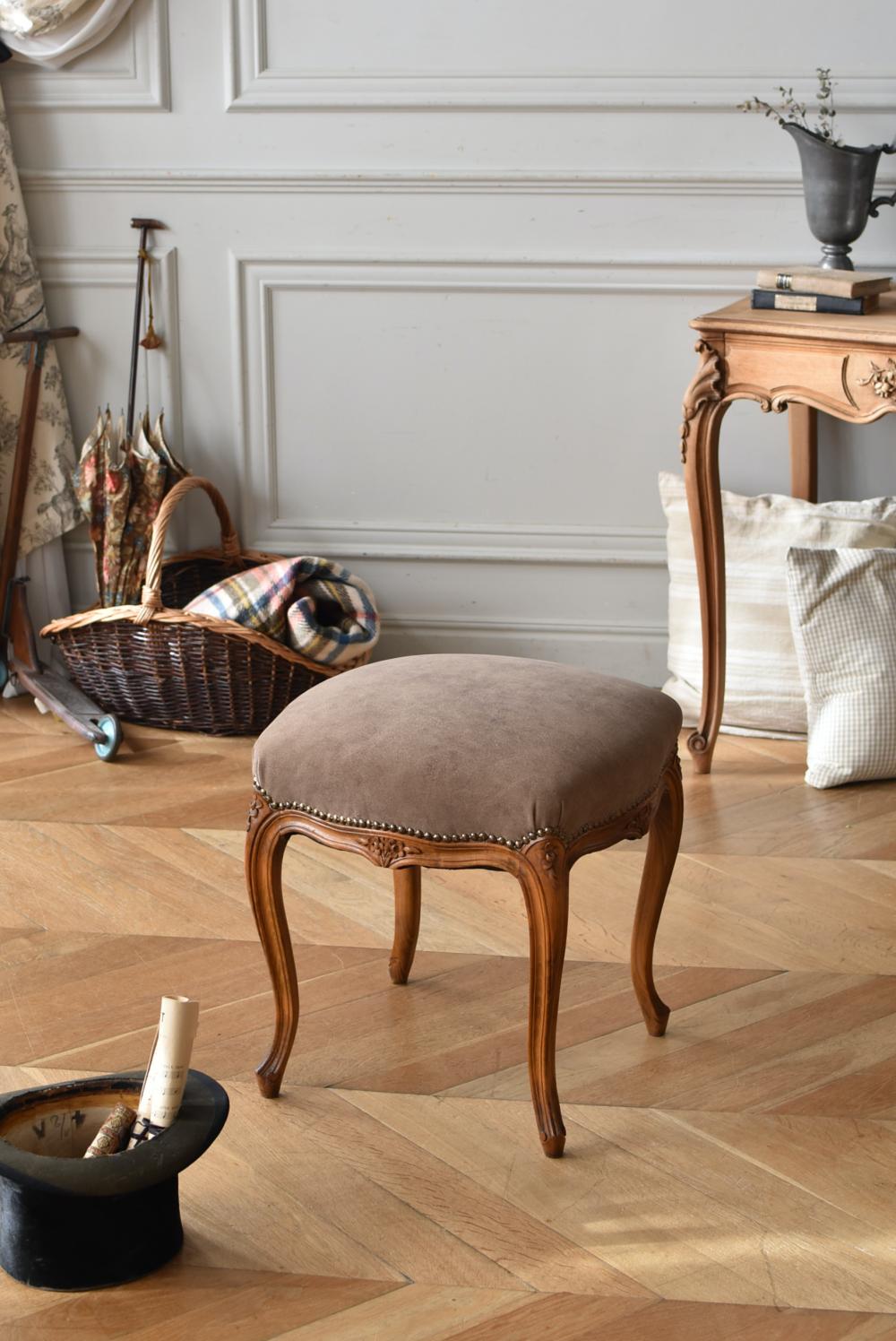 フランスアンティーク家具 ファブリックスツール.10 アンティーク
