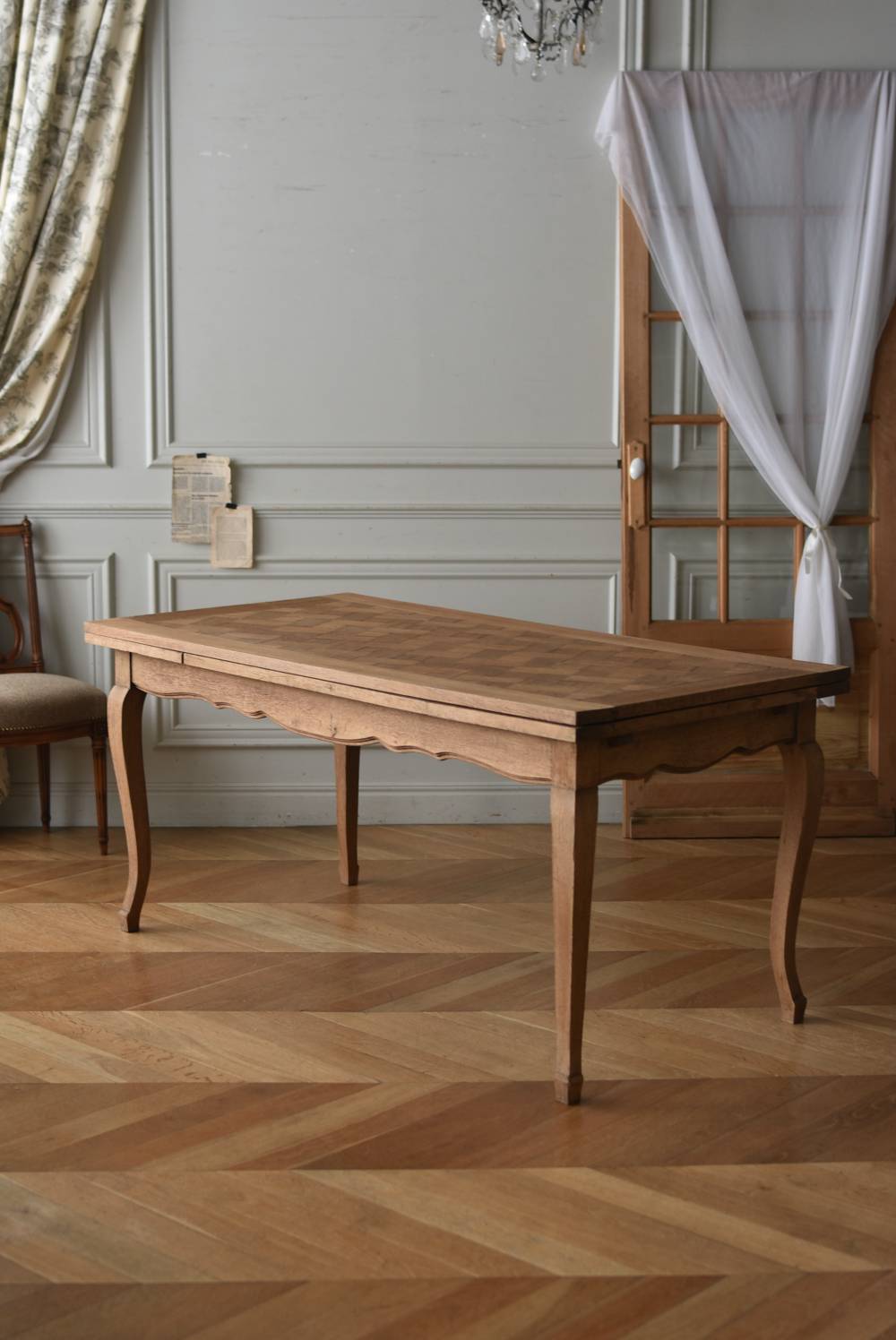 フレンチ伸縮テーブル.21 フランスヴィンテージ家具 ダイニングテーブル 机