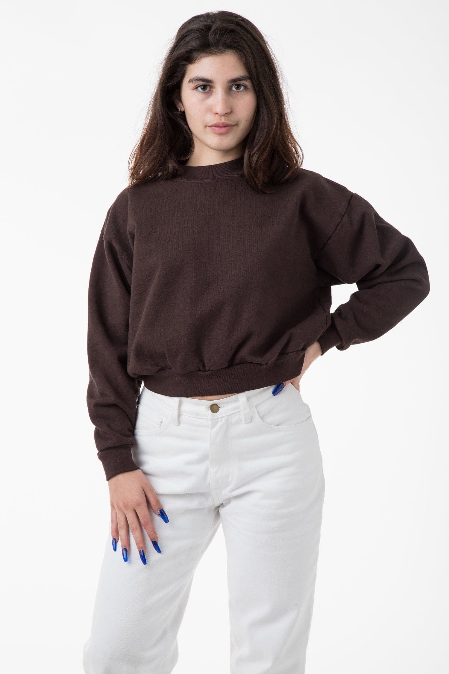 HF06 - Heavy Fleece Cropped Mock Neck Pullover (Garment Dye) – Los