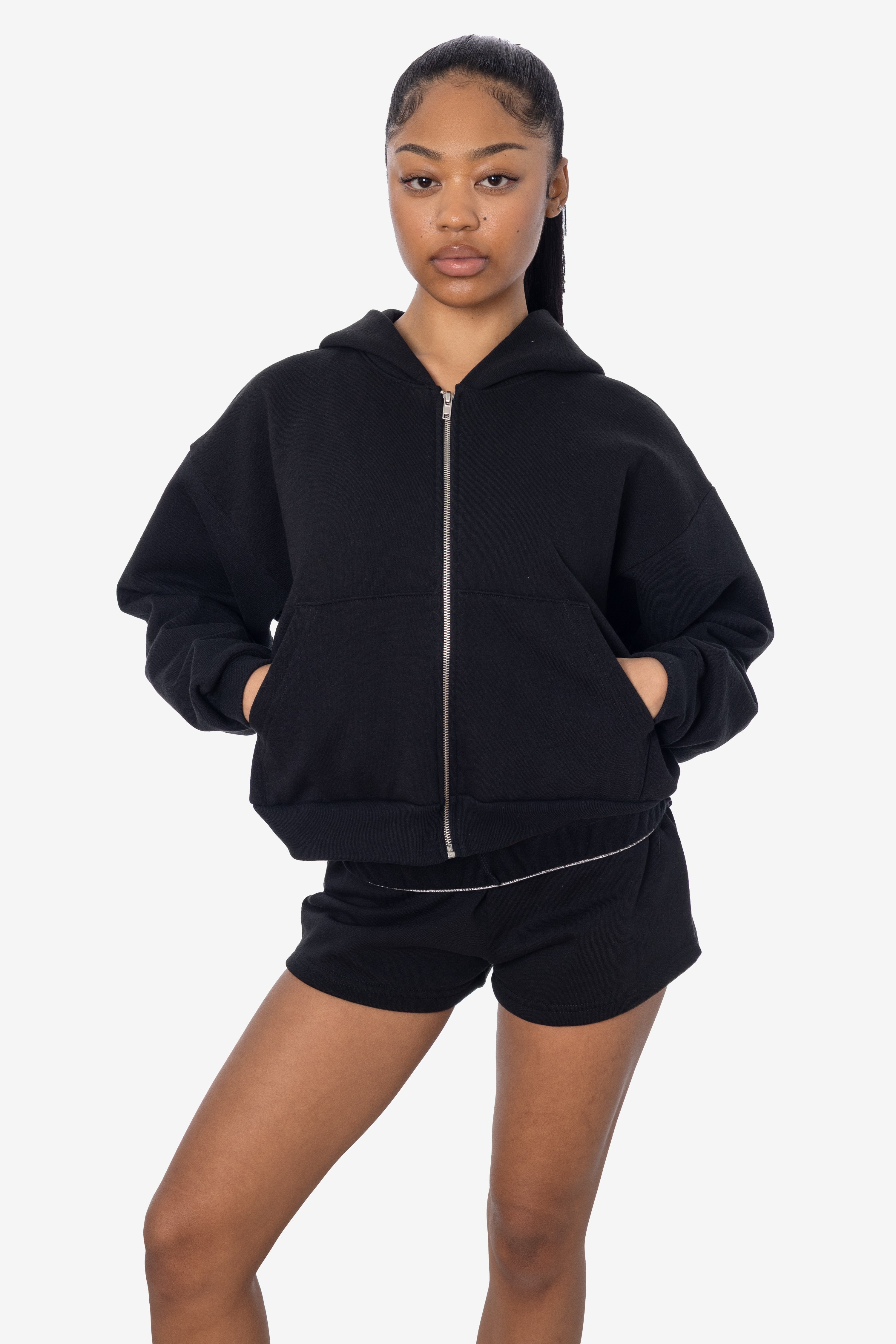 HF16 - Heavy Fleece Cropped Zip-Up Hoodie (Piece Dye) – Los