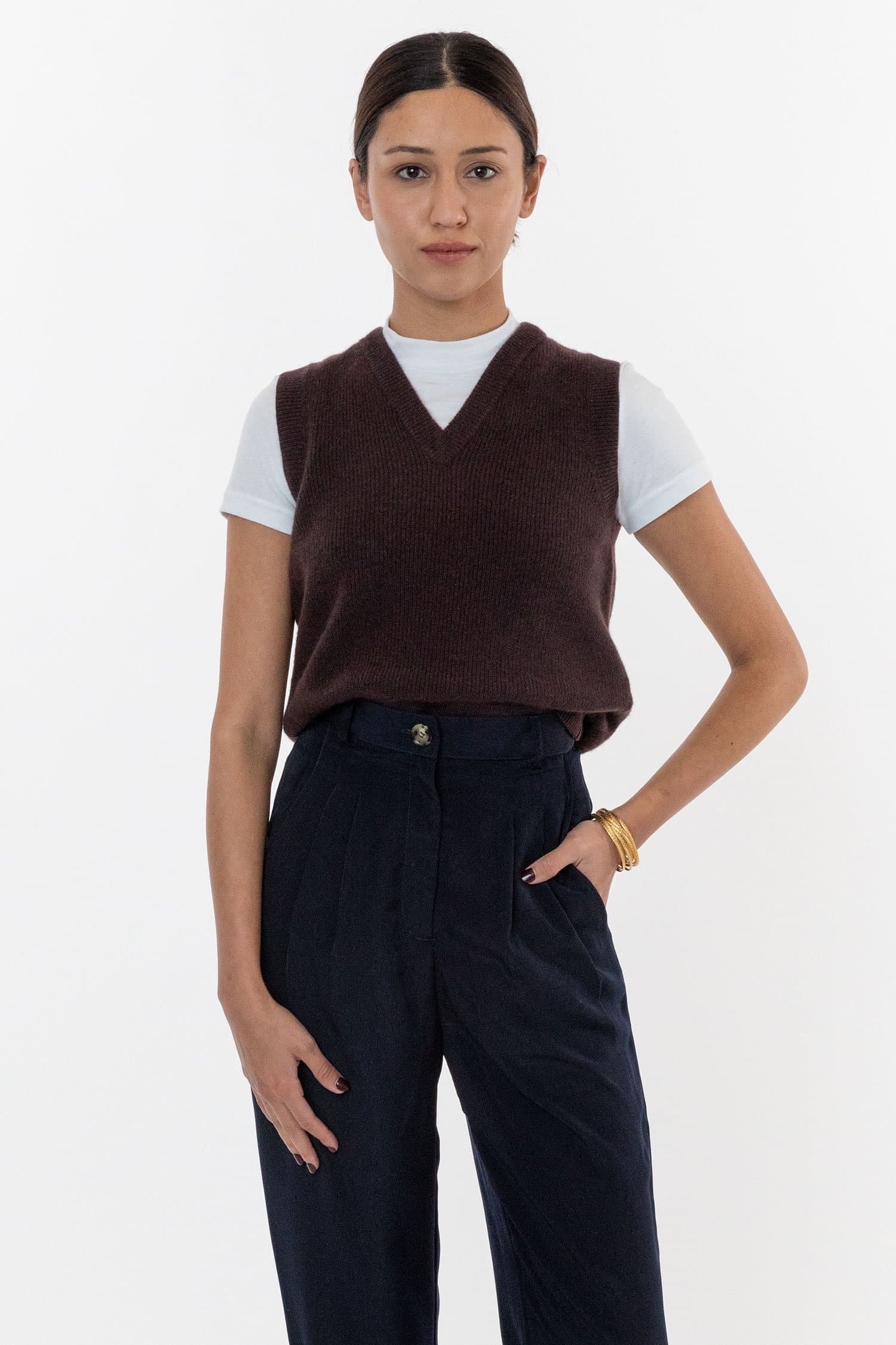 RFK313 - Cashmere Knit V-Neck Vest – Los Angeles Apparel