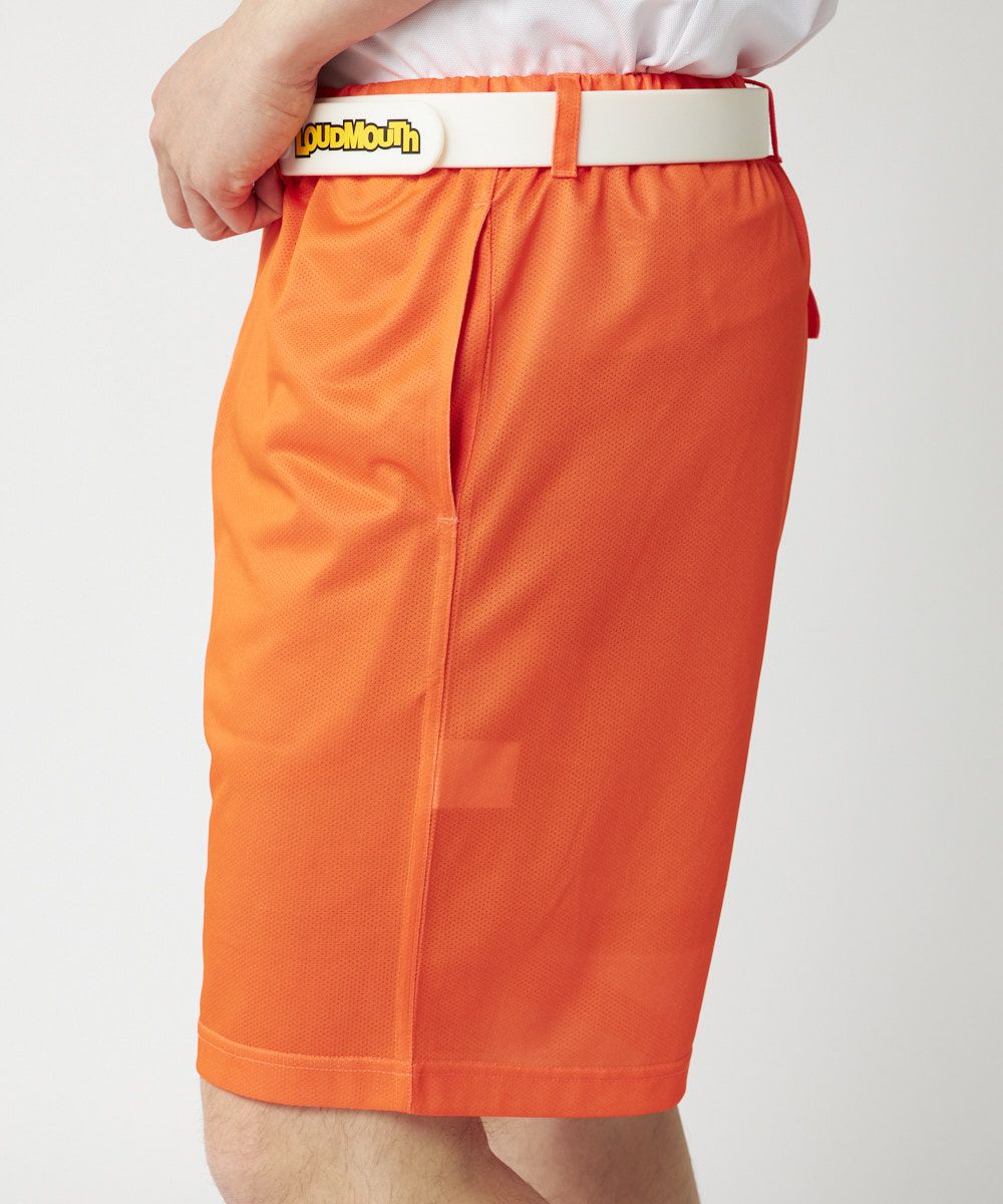 メンズ ドットメッシュ ショートパンツ ネオンオレンジ | LOUDMOUTH JAPAN