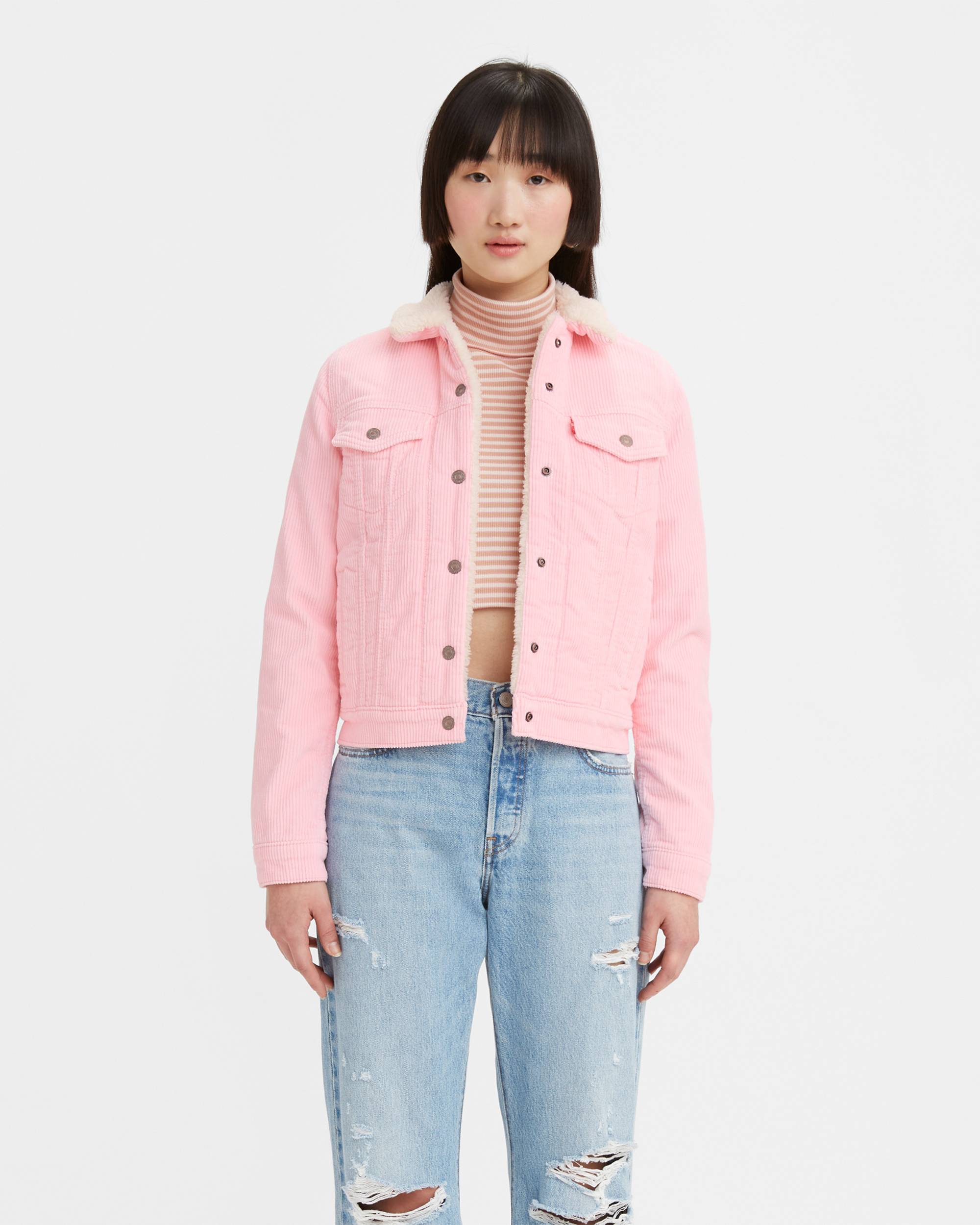 Corduroy Original Sherpa Trucker Jacket - Pink | Levi's® US