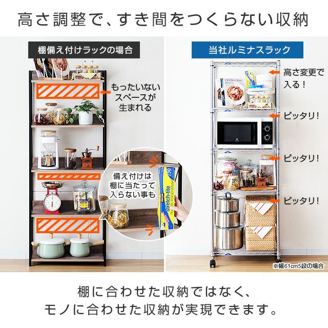 スチールラック 幅120cm 5段 ルミナススリム スチールラック 幅121.5