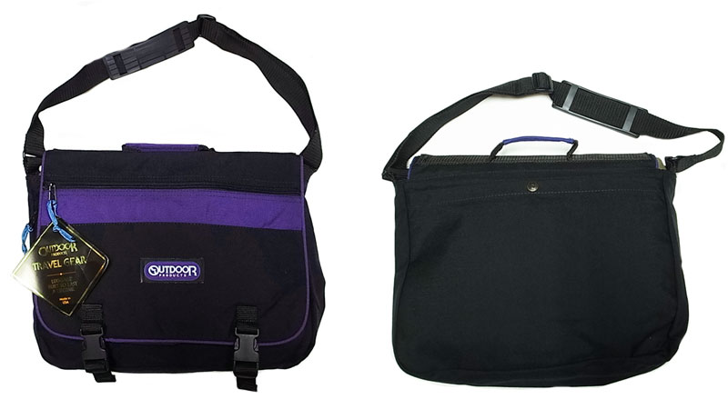 OUTDOOR PRODUCTS MESSENGER BAG BRIEFCASE NOS 黒×紫 アメリカ製