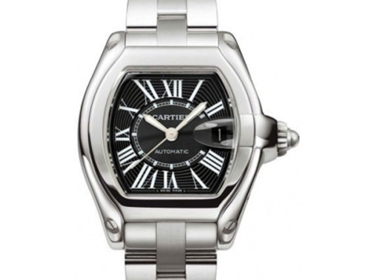Cartier Roadster W62041V3 Black Sunray-Effect Dial Steel Bracelet