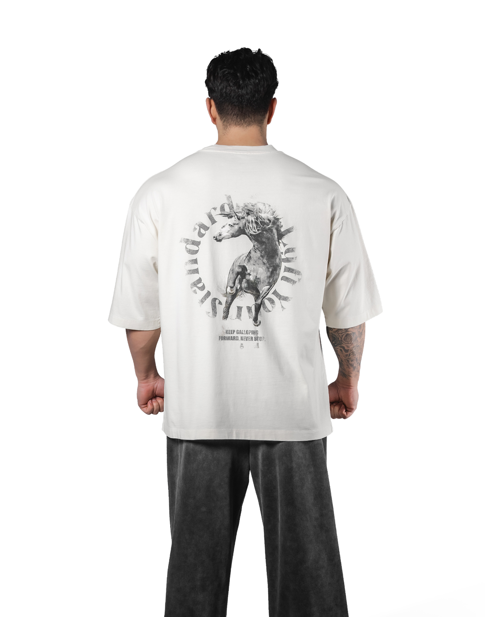 Horse Graphic Vintage Extra Big T-Shirt - Ivory – LÝFT