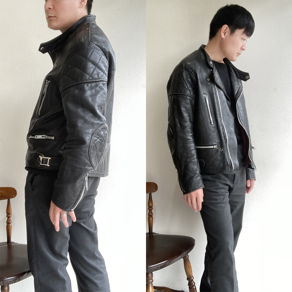 1970年代イギリス製ウルフレザーのライダースジャケット 1970's