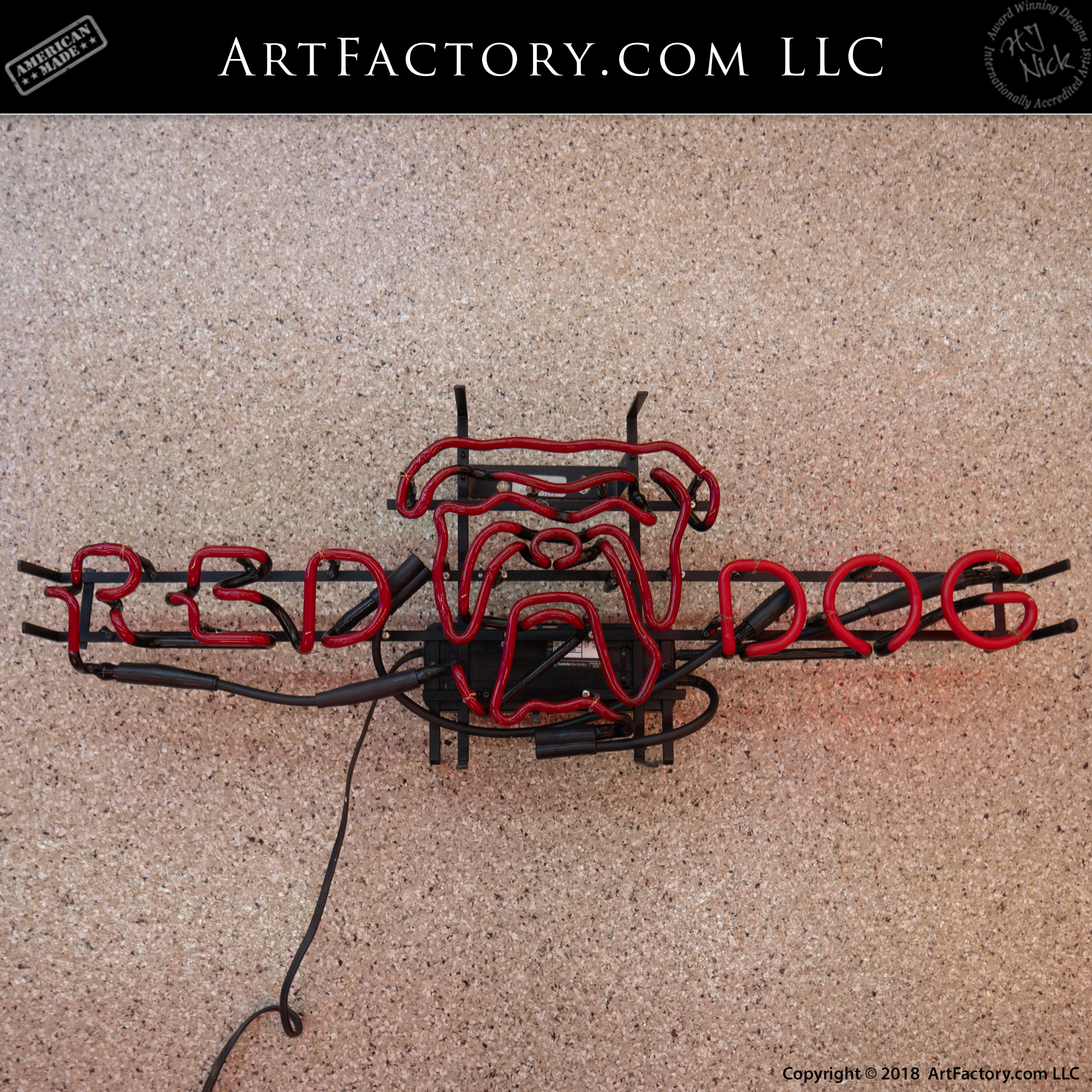 Red Dog Neon Beer Sign: Original Collectible Vintage Bar Sign
