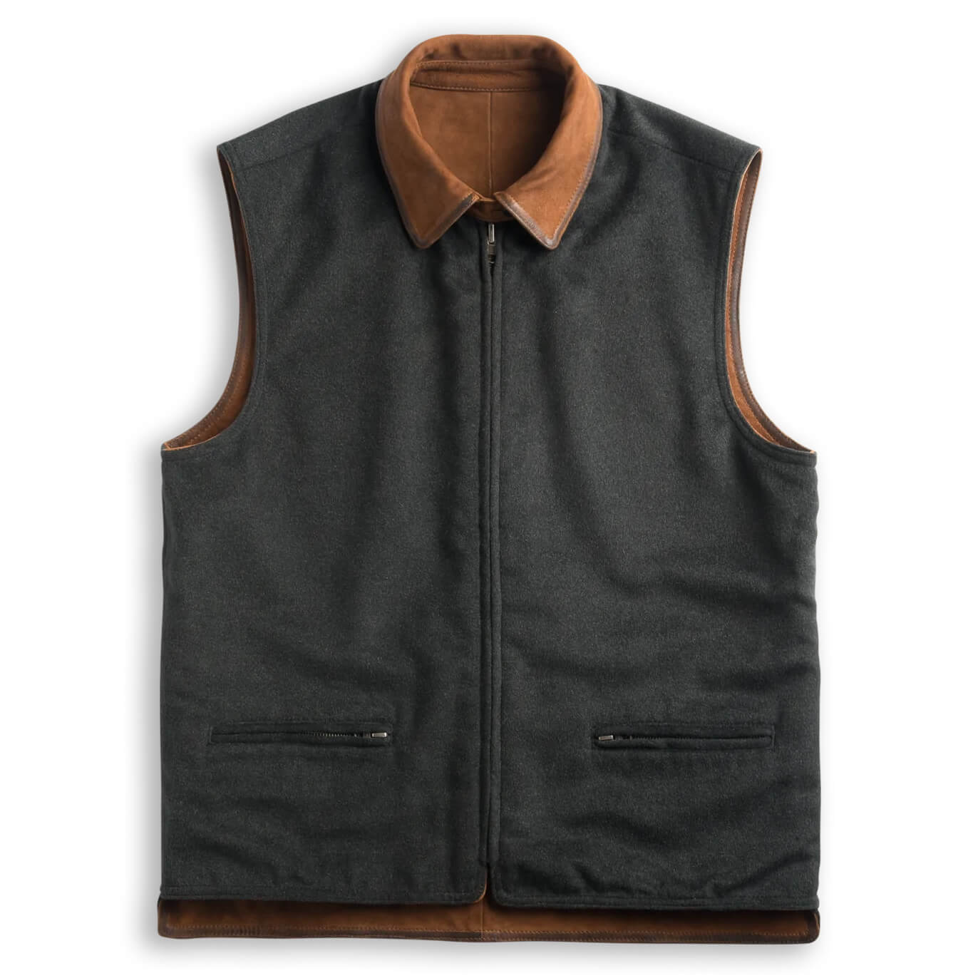 Memphis Goat Nubuck & Wool Lightweight Reversible Vest - Madison