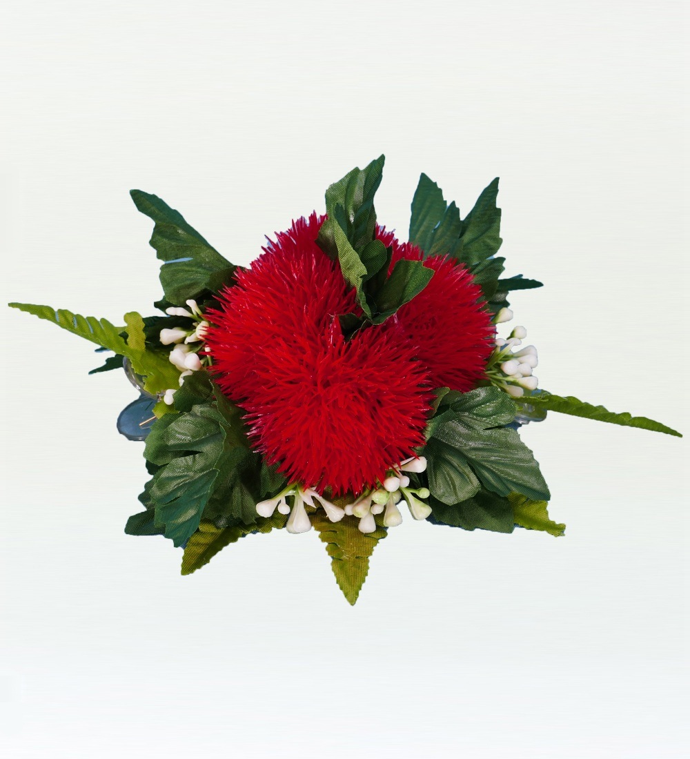 フラダンス レフア ヘアクリップ レッド 2328r