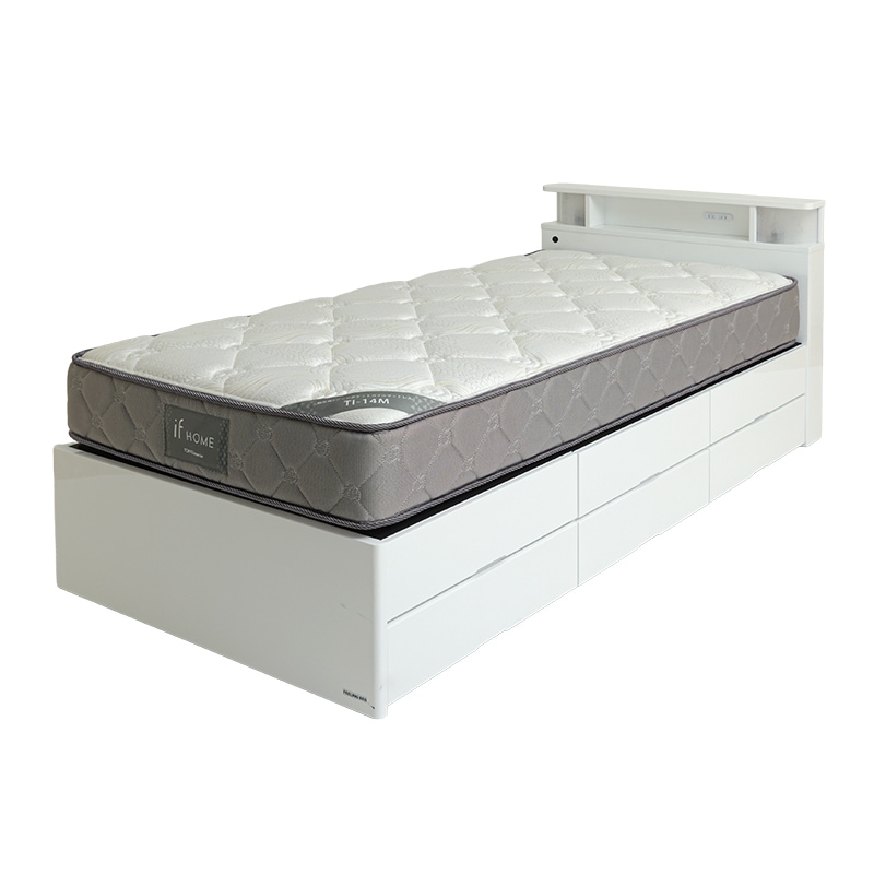 チェストベッド ベッドフレーム ネピア WH Sシングル【大型商品配送