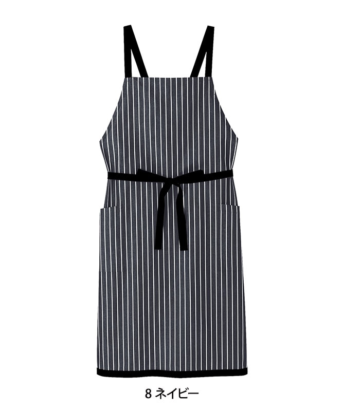 ストライプ柄胸当てエプロン[男女兼用][ボンマックス製品] FK7122
