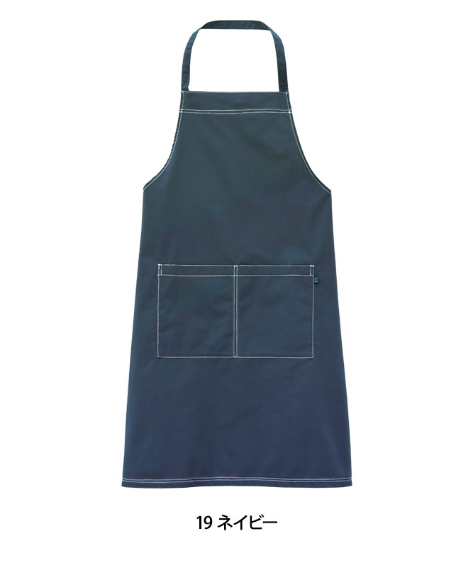 デニム調胸当てエプロン(首掛け)[男女兼用][ボストン商会製品] 27340