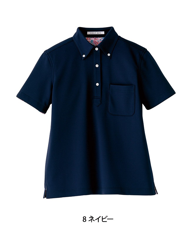 レディス吸水速乾ポロシャツ半袖(花柄B)[女性用][ボンマックス製品