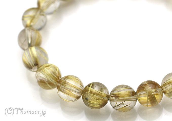 鑑別書付き】高品質タイチンルチルクォーツのブレスレット