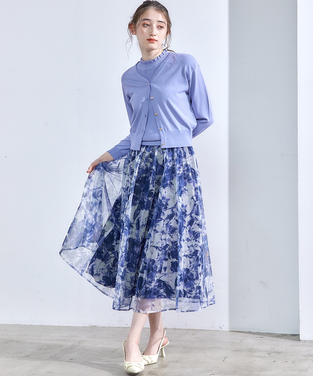 SALE】メッシュ花柄フレアスカート - 12Twelve Agenda(トゥエルブ
