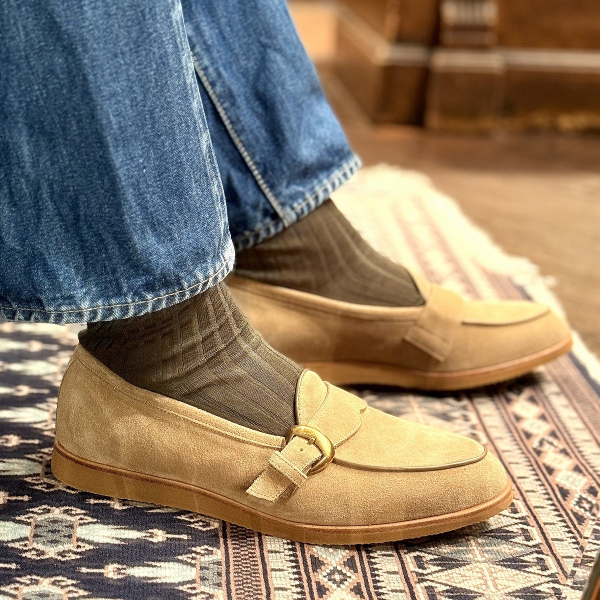 デュカル 6998 BEIGE シングルモンクローファー メンズ | デュカル