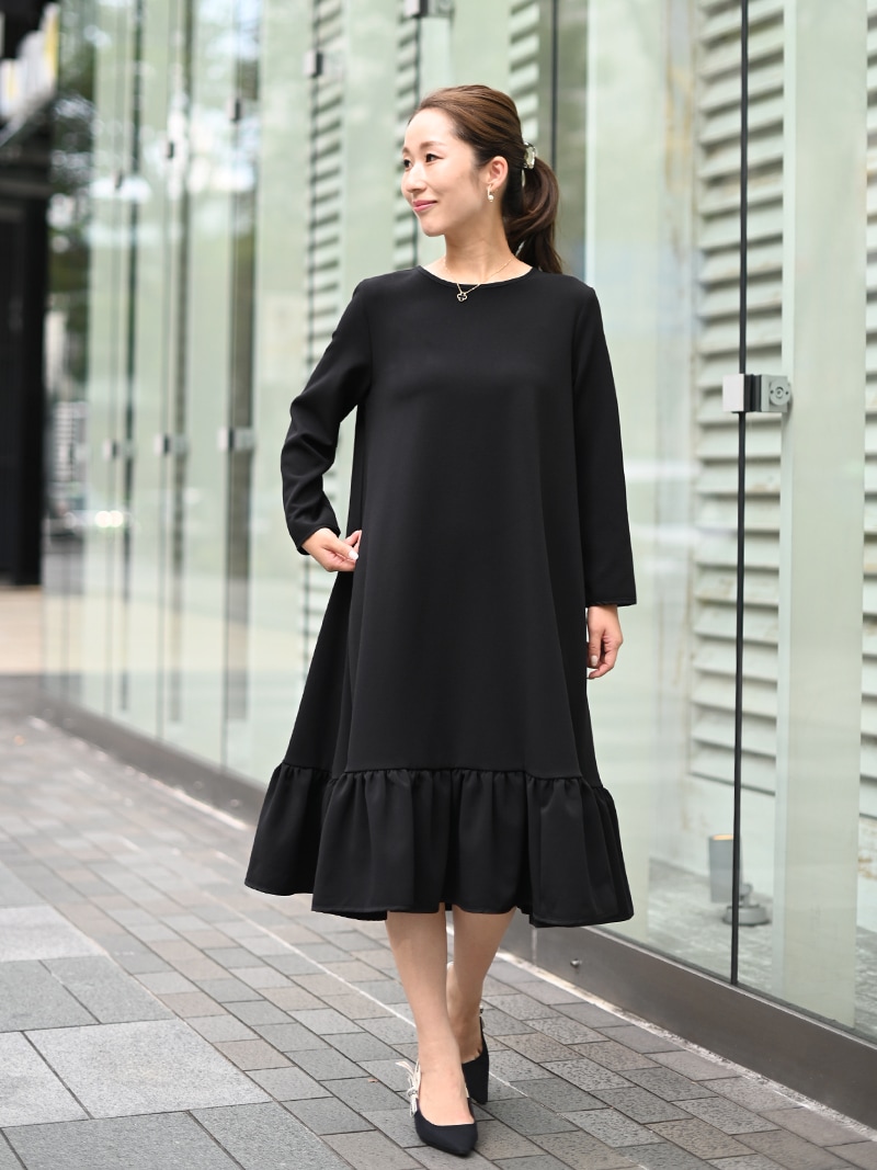裾フリルフレアワンピース～長袖（long） | New Arrival | | TREFLE＋1