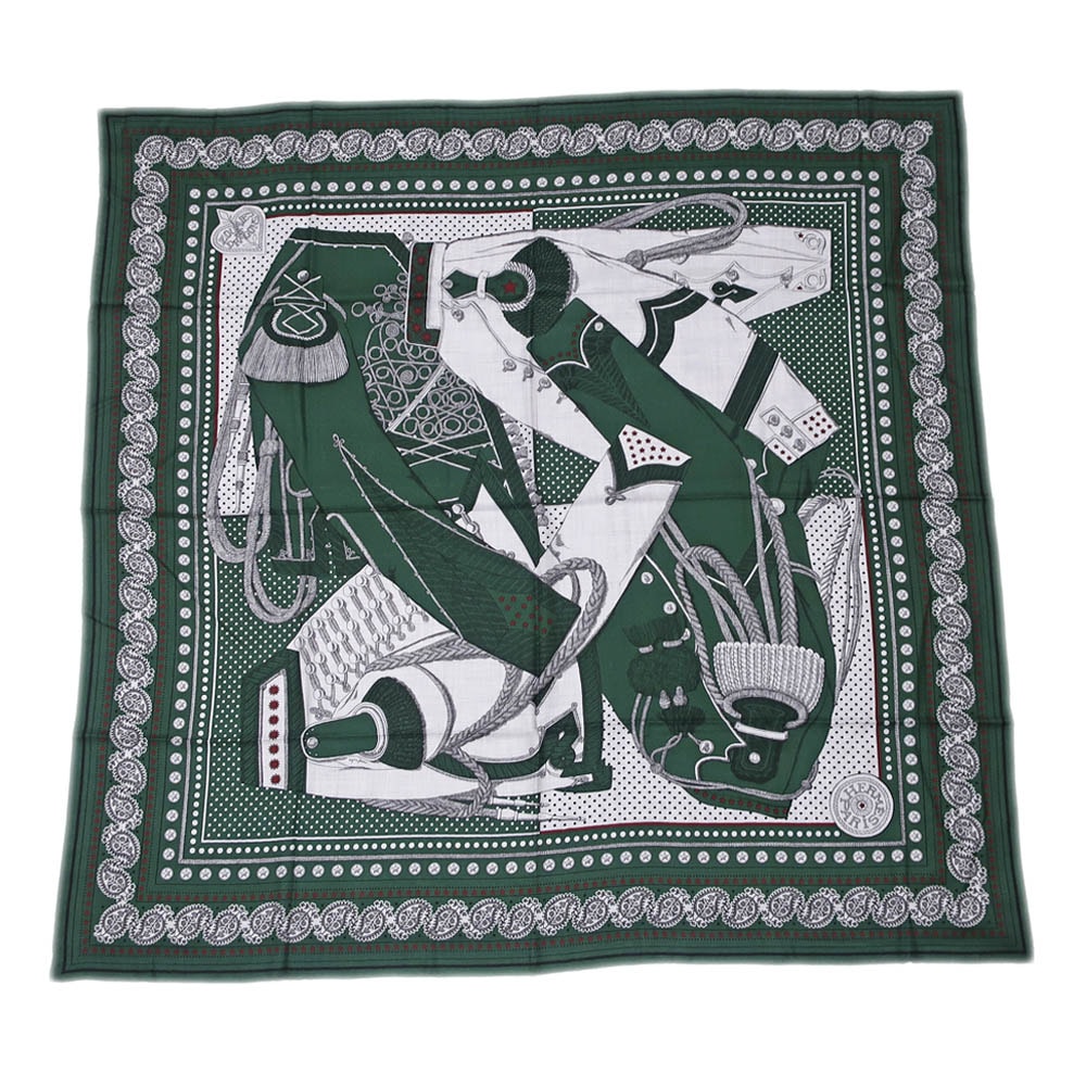 名東】【HERMES】エルメス カレ140 スカーフ Zouaves et Dragons