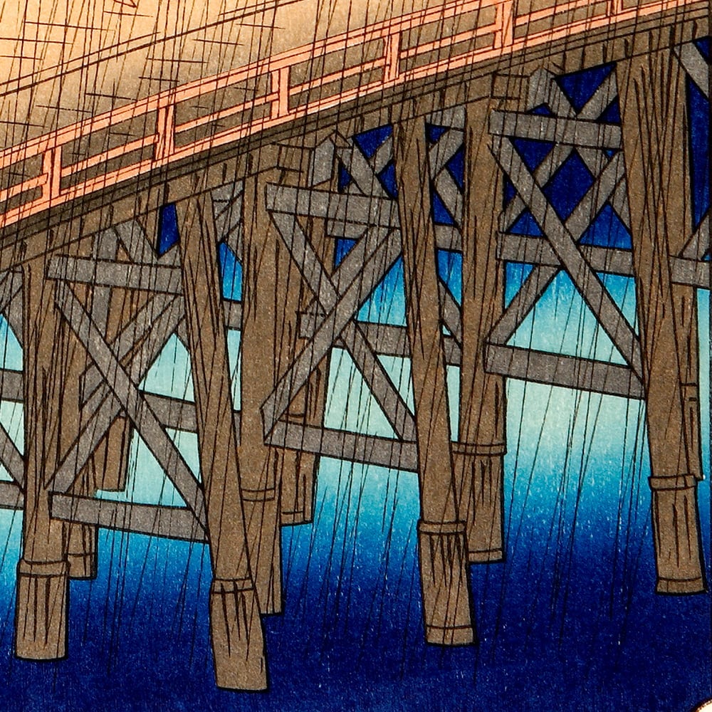 歌川広重「名所江戸百景 大はしあたけの夕立」浮世絵木版画｜浮世絵工房