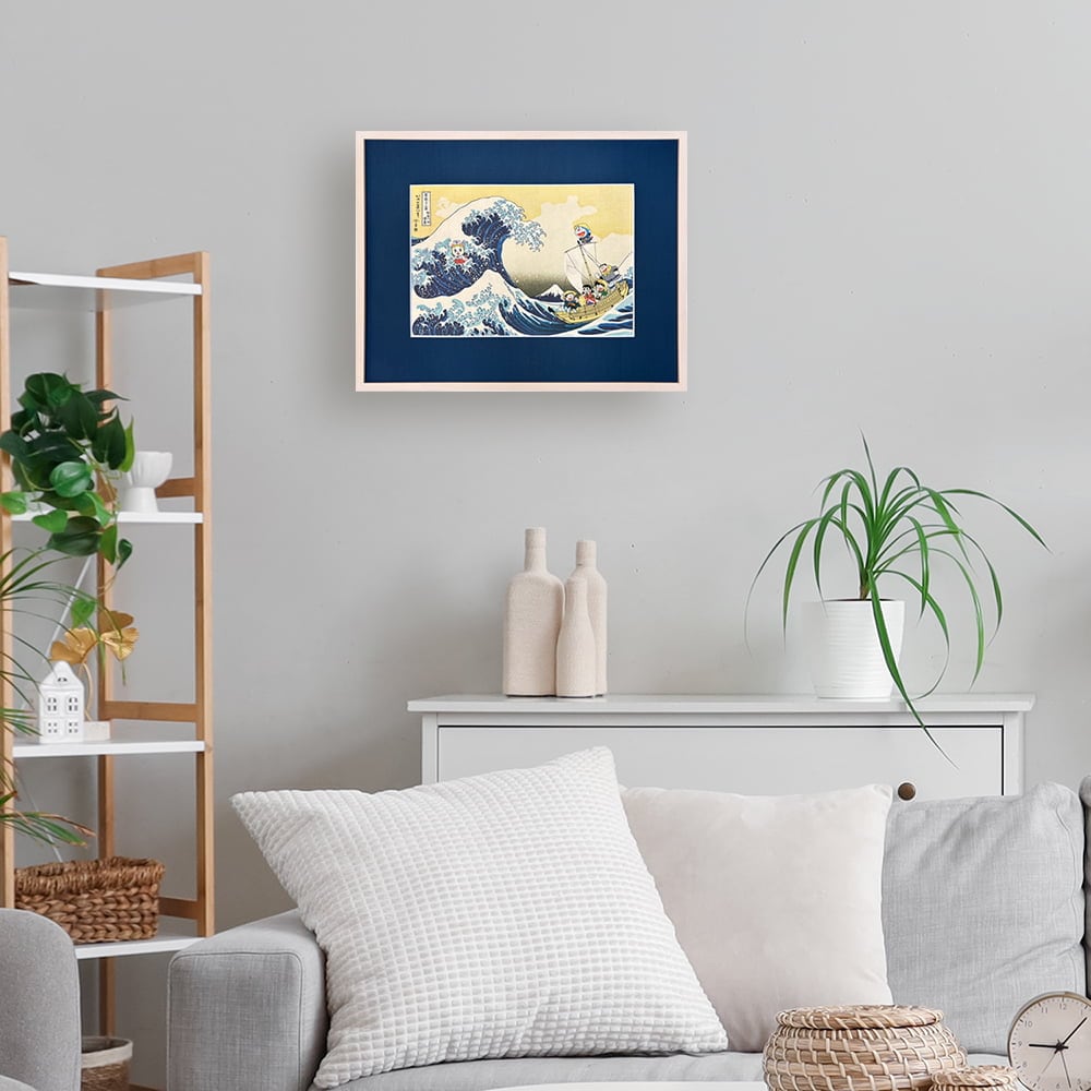 ドラえもん 浮世絵木版画「富嶽三十六景 神奈川沖浪裏」｜浮世絵工房