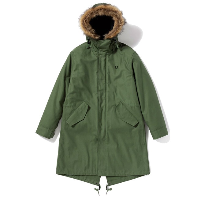 FRED PERRY メルトン素材のモッズコート ファー付き XS メンズ FRED