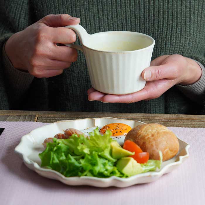 益子焼のワンプレートセット kinari わかさま陶芸 【お盆皿