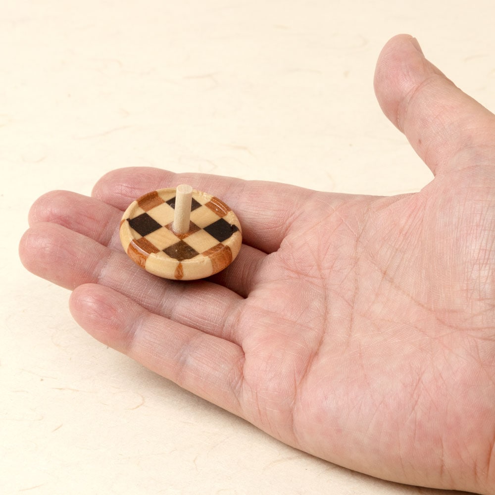 無垢寄木 平こま（1個） 箱根寄木細工 神奈川県の工芸品 Top Wooden