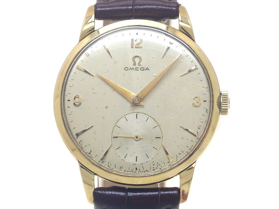 オメガ 14K 30mmキャリバー Ref.2685 17石 Cal.266 手巻 OH済 1956年