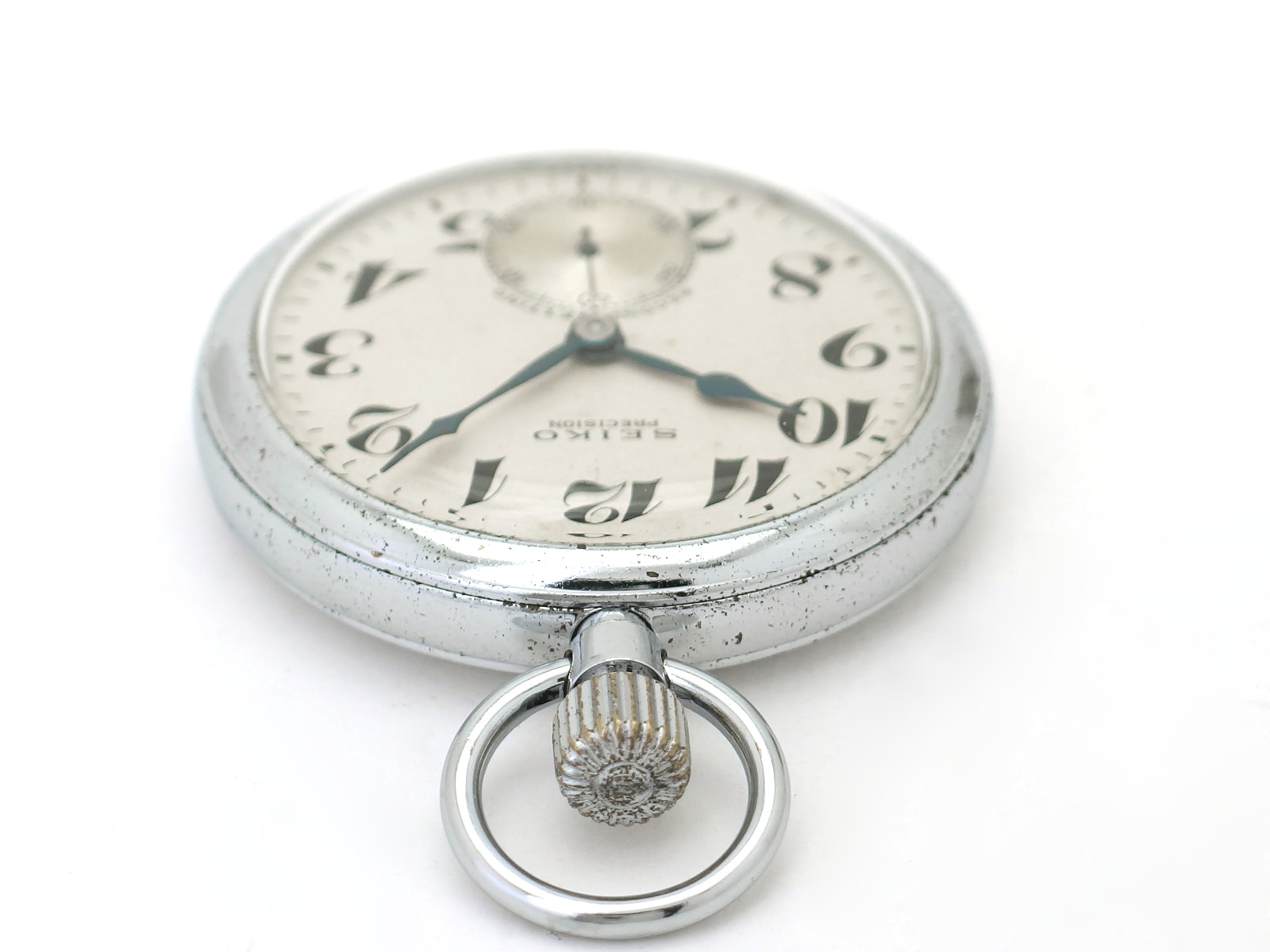 セイコー プレシジョン 懐中時計 青針 セコンドセッティング 15石 手巻