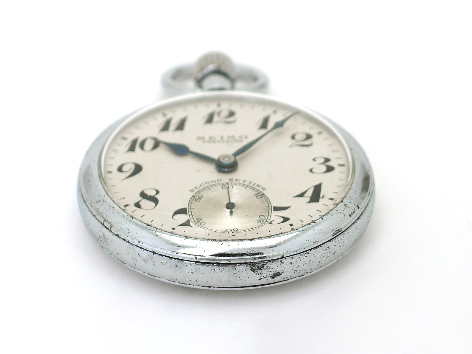 セイコー プレシジョン 懐中時計 青針 セコンドセッティング 15石 手巻