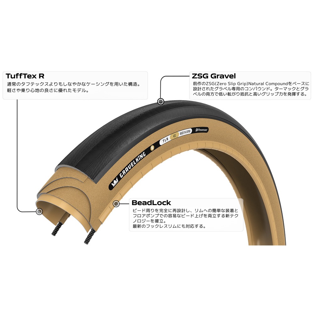 パナレーサー グラベルキング R 700C ブラック/アンバー クリンチャー