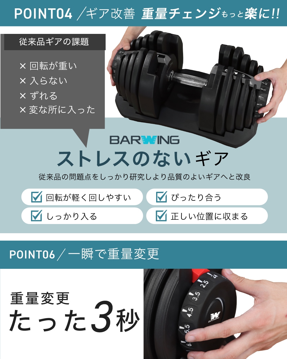 NEWモデル 可変式ダンベル 40kg 2個セット 17段階調節 重量調節