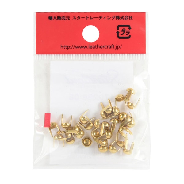 レザー金具 『ラウンドヘッドスポッツ 4.5mm ブラス 30個入り 70995-33